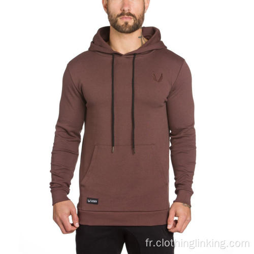 Sweatshirt à capuche en molleton à manches longues pour hommes